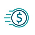 Fast coin dollar icon Ã¢â¬â for stock